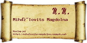 Mihálovits Magdolna névjegykártya